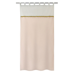 Штора из хлопка с помпонами бежево-серого цвета из коллекции essential, 150х290 см