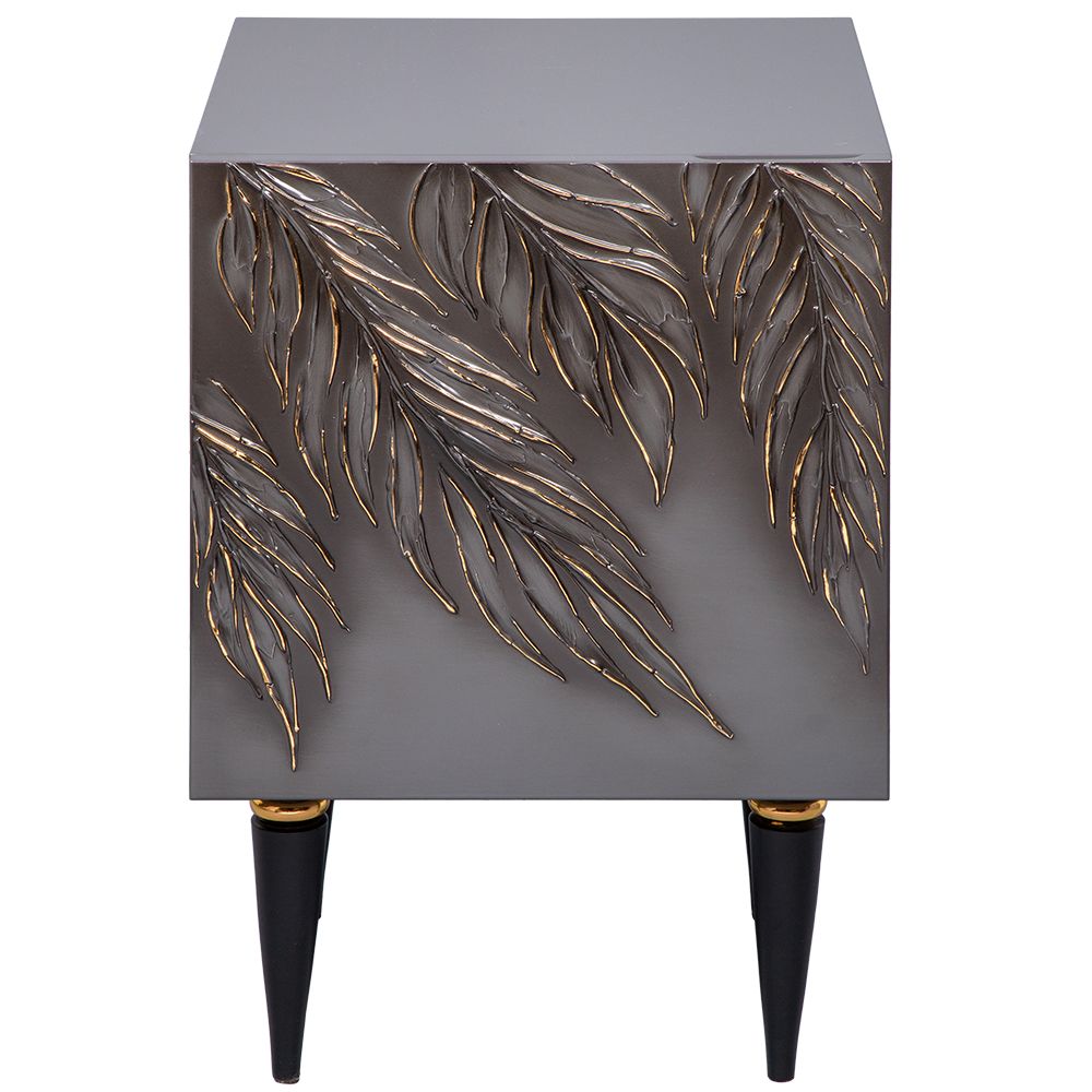 Тумба прикроватная Тропик Классика Серый Найт Голд левая