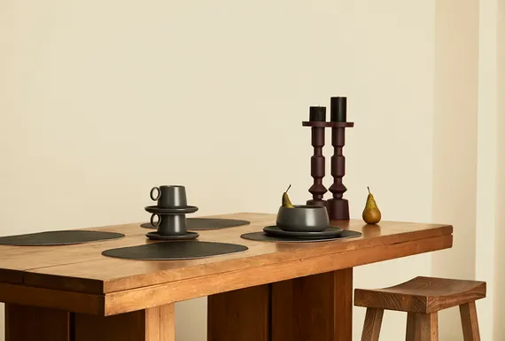 Набор из 4-х двухсторонних сервировочных салфеток pool, 30х45 см, черный/светло-серый