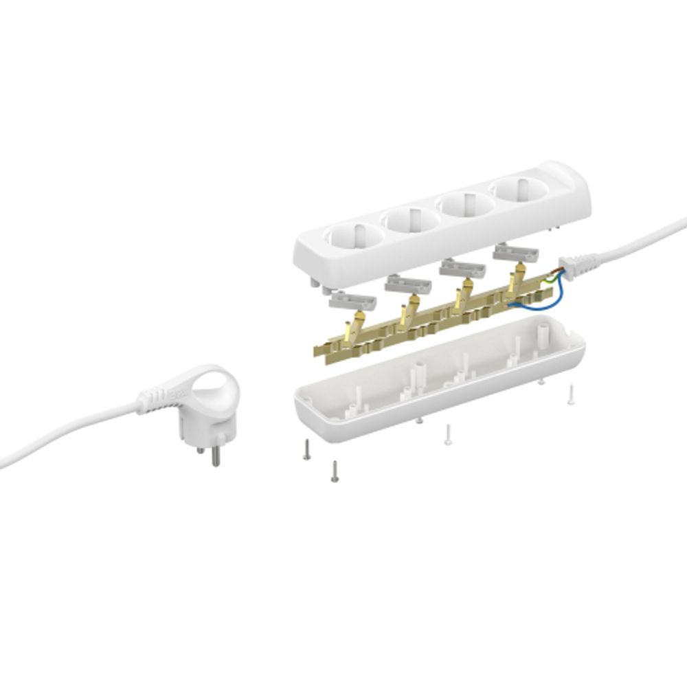 Удлинитель электрический ЭРА U-4e-3m-3x1 с заземлением 4 розетки 3м ПВС 3x1мм2 16А
