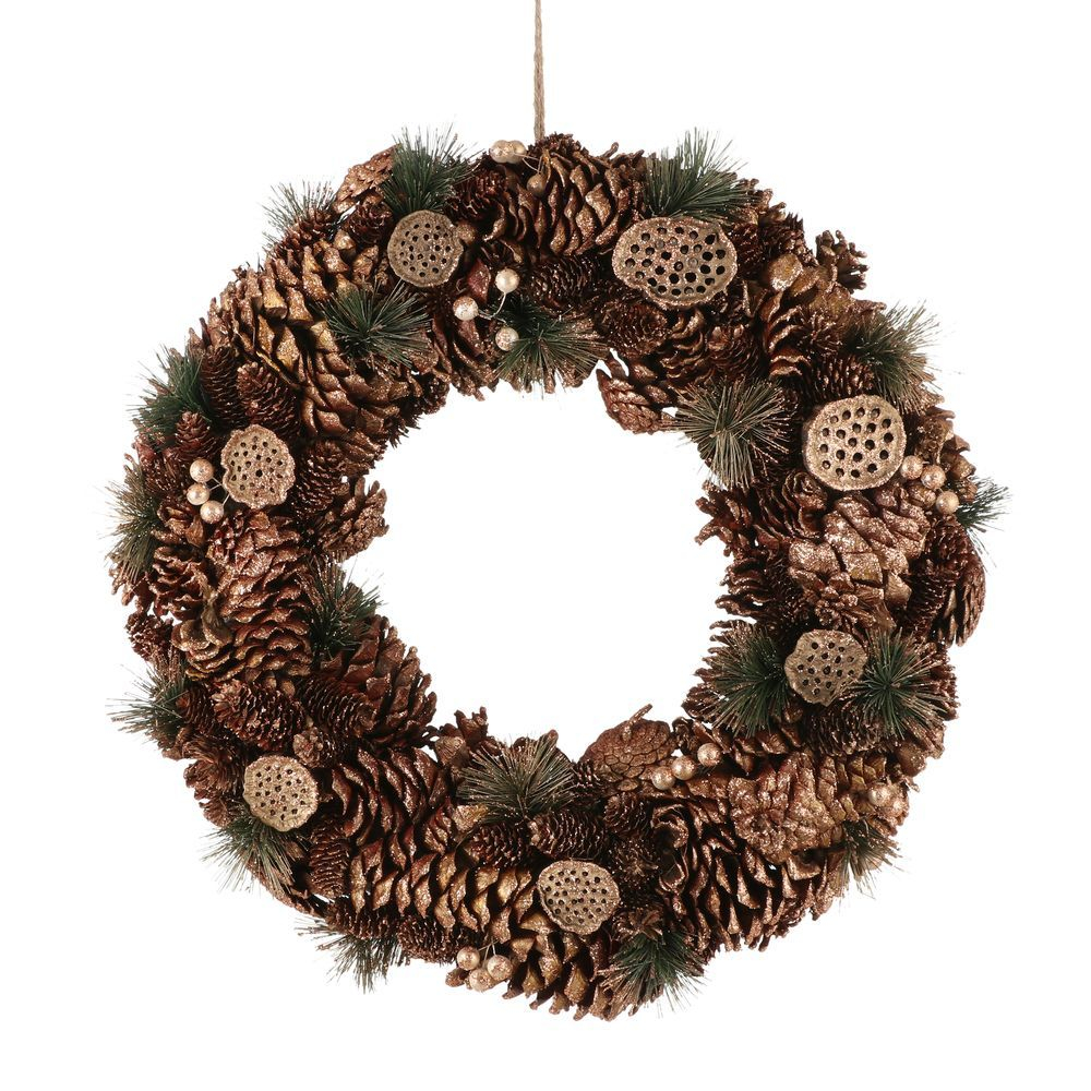 Венок 48см House of Seasons золотой