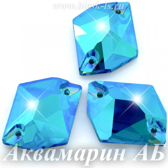 Пришивной космик Solvo с 2 отверстиями, Аквамарин АБ
