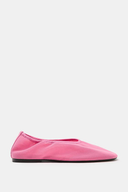 ZARA БАЛЕТКИ ИЗ СЕТЧАТОЙ ТКАНИ, РОЗОВЫЙ