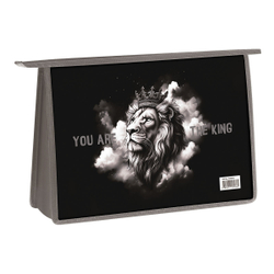 Папка для труда 2 отделения, А4, "King", пластик, на молнии, ArtSpace