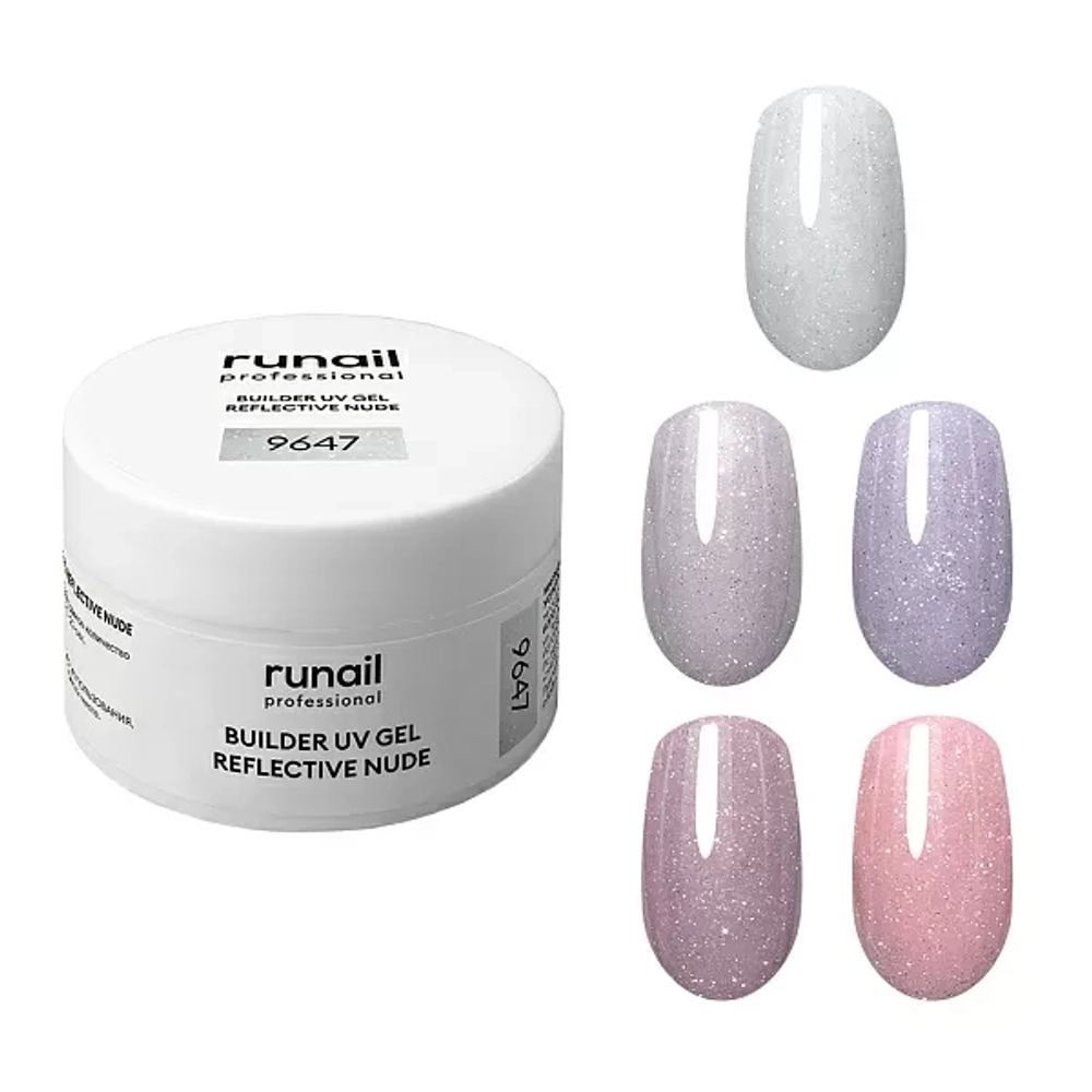 Моделирующий УФ-гель светоотражающий BUILDER UV GEL REFLECTIVE NUDE, 15г №9650