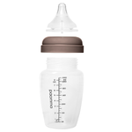 Детская бутылочка Paomma для кормления новорожденных антиколиковая с соской mum effect 0+ 240 мл Taupe