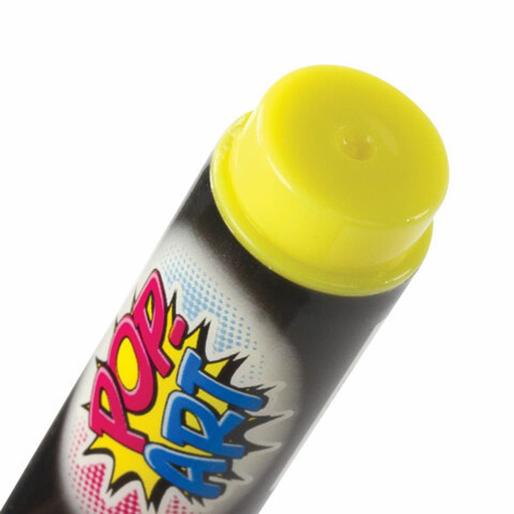 Маркер меловой "POP-ART" ЖЕЛТЫЙ, 5 мм, сухостираемый, для гладких поверхностей, BRAUBERG, 151528