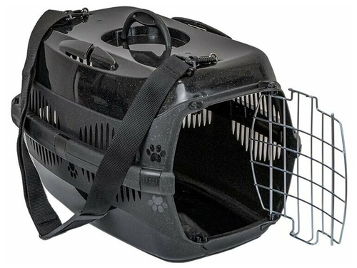 Zoo-M Спутник переноска для животных c металлической дверцей + наплечный ремень