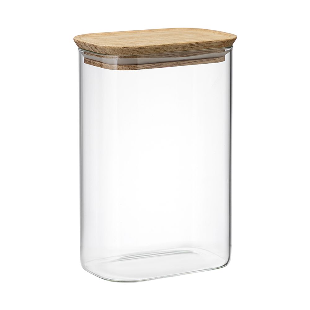 Банка для хранения прямоугольная Glass Acacia, 1,3 л