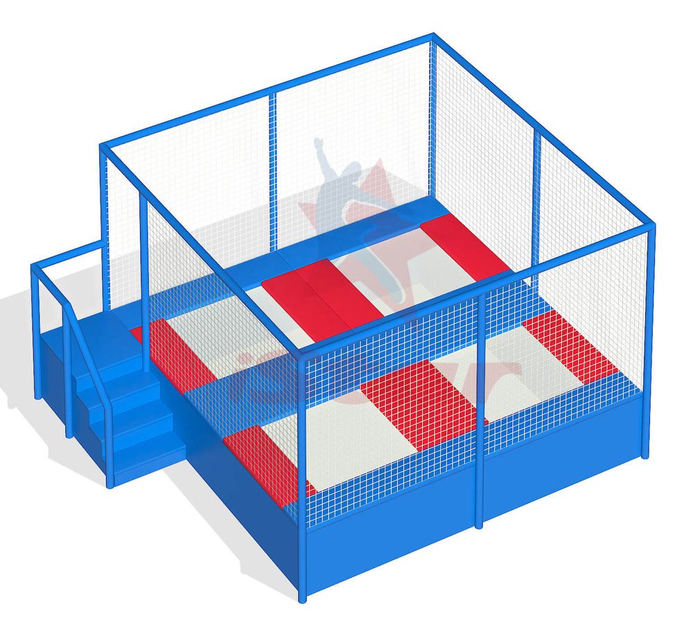 Батутный комплекс с ограждением - БК80 - 4 батута