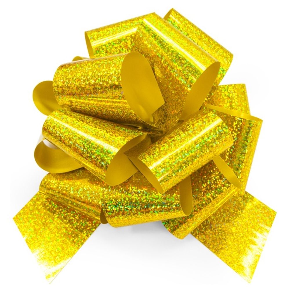 Бант-шар Голография золото, размер 21 см #661027