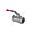Кран шаровой латунь хром R250D Ду 32 Ру42 ВР рычаг красный Giacomini R250X006