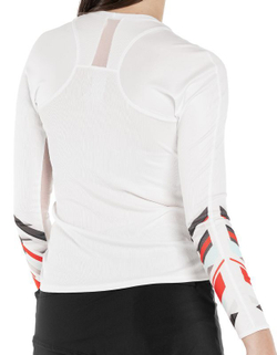 Женская теннисная футболкаLucky in Love Tech It In Long Sleeve - White