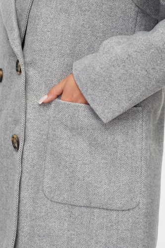 Двубортный серый пиджак из шерсти
