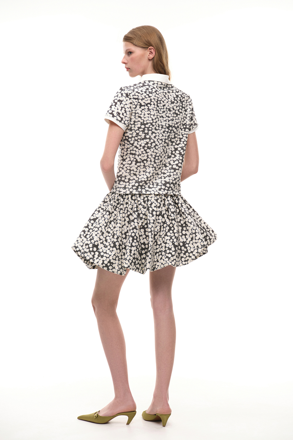 Юбка с цветочным принтом (Flower Power), черная