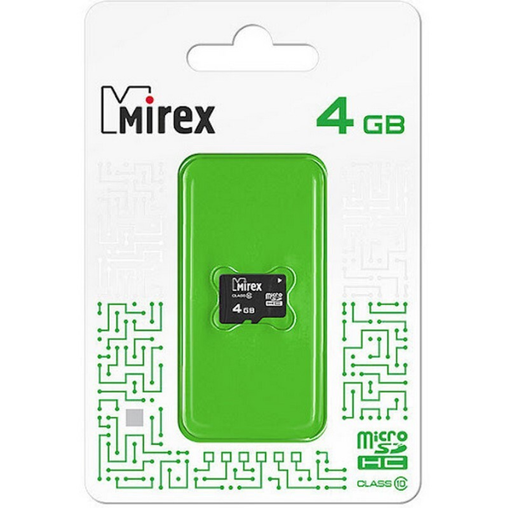 Micro SDHC карта памяти 4ГБ Mirex Class 10 (13612-MC10SD04)
