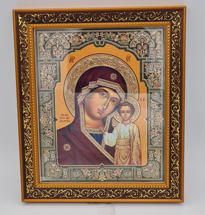 Икона баг.15*18 кон. БМ Казанская зел/ор/ж/ф(БоГ) 10681479