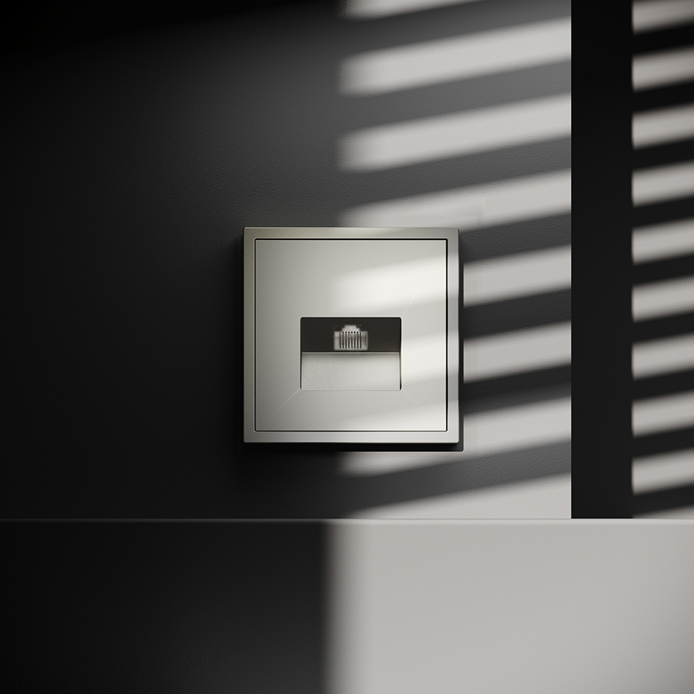 Розетка компьютерная встраиваемая VOLTUM S70 RJ45 кат.6, (шелк)