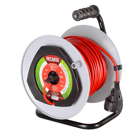 Удлинитель силовой на катушке Ресанта СУ-2х1-30/2ВР (с выкл., 1 розетка, IP44)