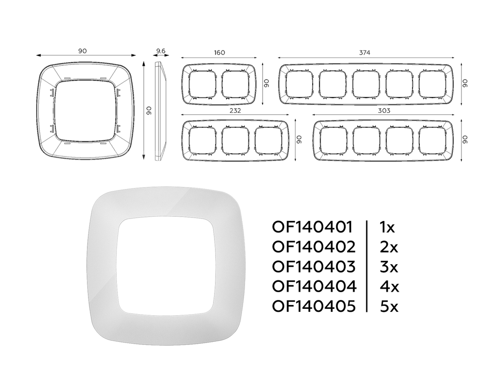 OF140403 Рамка OMEGA Ecta (Серебро глянец) 3-ая