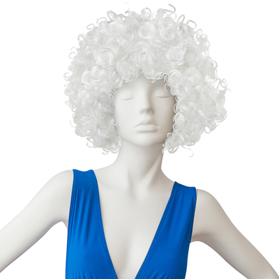 Парик карнавальный, 120 гр, Кудряшки, Белый