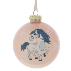GAEM Украшение новогоднее "Шар с лошадкой", D 8 см, L8 W8 H9 см