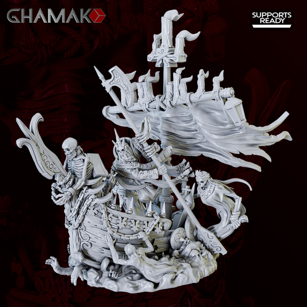 Grand Alliance Death Nighthaunt Awlrach The Drowner Призрачный лодочник миниатюра для dnd, днд, pathfinder, фентези, Настольная игра, НРИ, Варгейм, РПГ