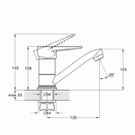 Смеситель SOLONE для кухни, короткий излив, 35мм 4F-B045