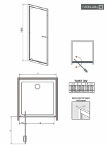 Душевая дверь Radaway Twist DWJ 70 стекло прозрачное