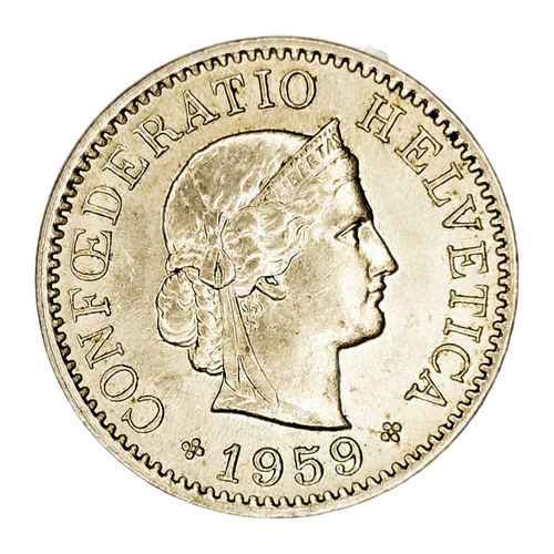 Switzerland, 5 Rappen, 1959 – Libertas Series, AU