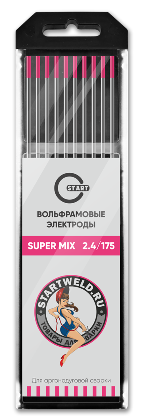 Вольфрамовый электрод SUPER MIX 2,4х175 (розовый) WE24175