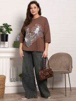 Блуза Цветочная рапсодия (коричневая) Б15310-18М LT Collection