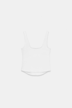 ZARA ТОП В РУБЧИК НА БРЕТЕЛЯХ, БЕЛЫЙ