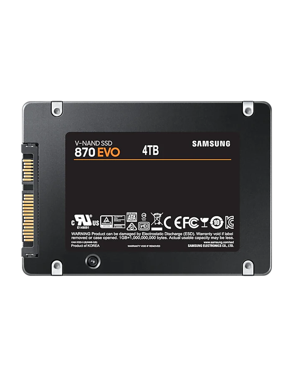 Твердотельный накопитель SSD 2.5" 4Tb (4000GB) Samsung SATA III 870 EVO (R560/W530MB/s) (MZ-77E4T0BW) 1year