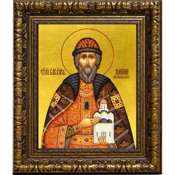 Даниил Московский Cвятой благоверный князь. Икона на холсте.