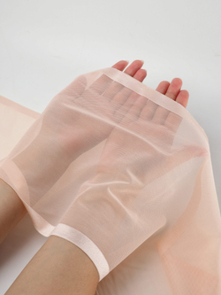 Эластичное кружево персиковое в сетку ширина 23 см