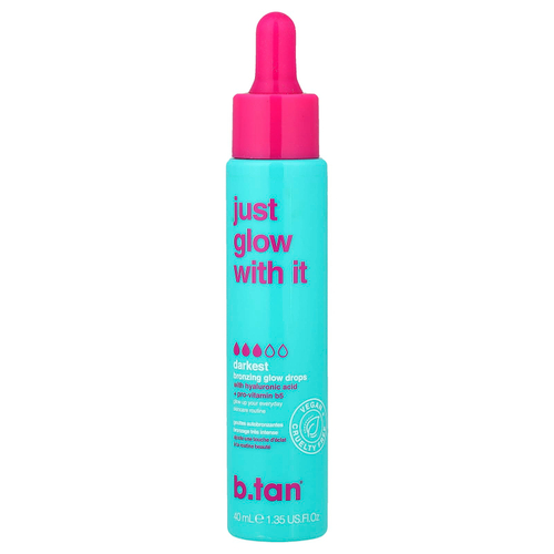 b.tan, Just Glow With It, бронзер, капли для сияния кожи, самый темный, 40 мл (1,35 жидк. унции)