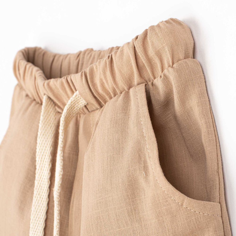 Шорты бермуды хлопковые "Беж" 7+