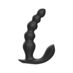 Черная анальная виброёлочка Anal Bead Vibrator с пультом ДУ (Цвет: черный)