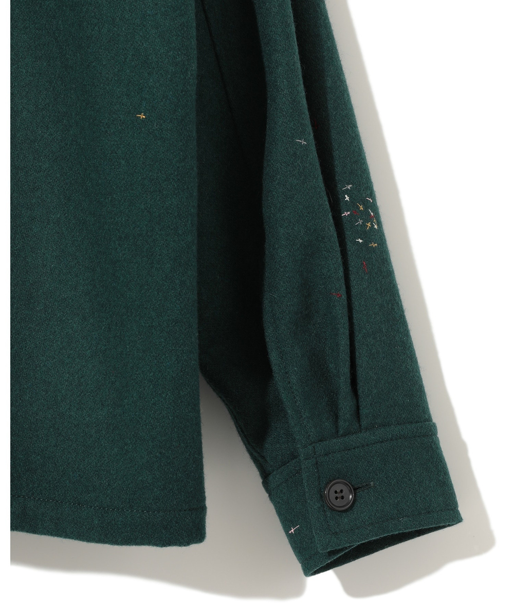 UNDERCOVER РУБАШКА ЗЕЛЕНАЯ С ВЫШИТЫМИ КРЕСТАМИ