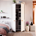 Шкаф 2 двери Мадейра 104х59х211 см из массива сосны, с полками и штангой