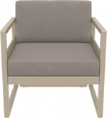 Кресло пластиковое с подушками Siesta Contract Mykonos, бежевый, светло-коричневый