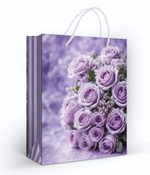 Пакет подарочный (M) "Фиолетовые розы" (ГК Горчаков)