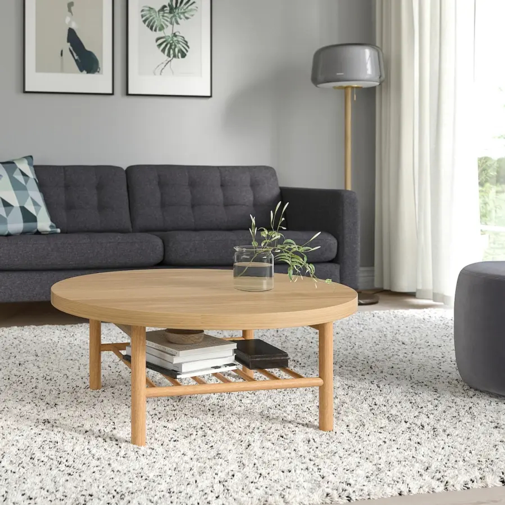 Журнальный стол - LISTERBY  IKEA/ ЛИСТЕРБИ ИКЕА, 90 см, под беленый дуб