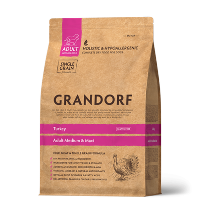 Grandorf Adult All Breeds Turkey&Rice - корм низкозерновой для собак всех пород (индейка с рисом)