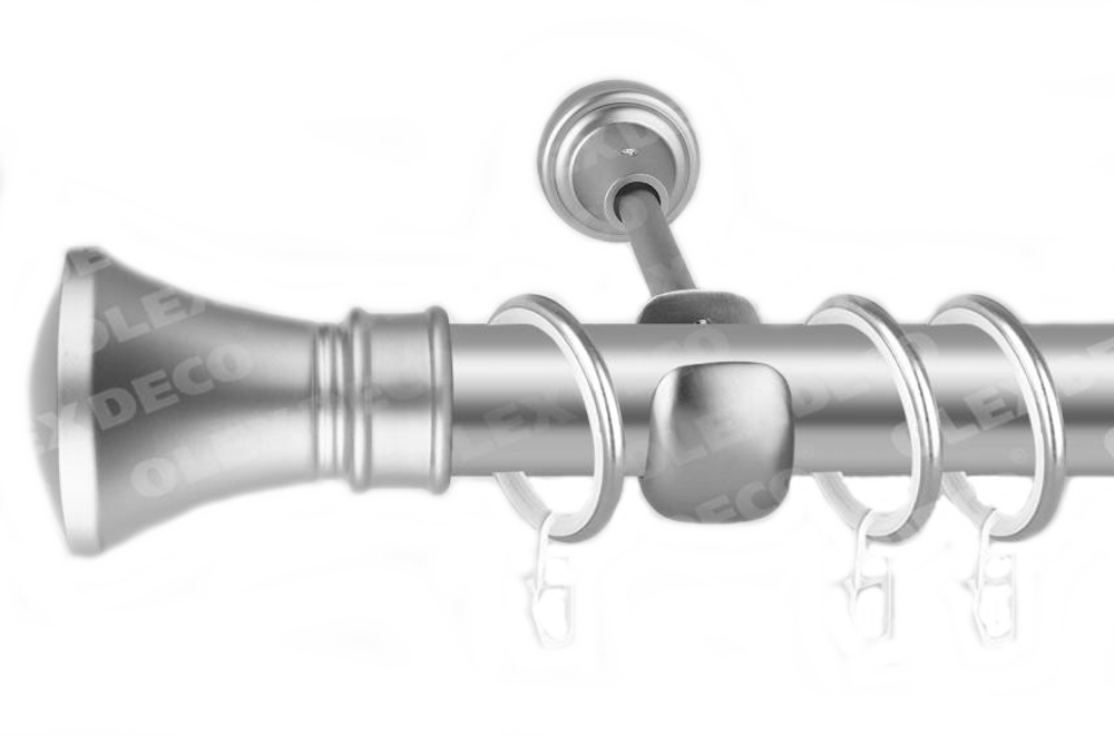 Карниз кованый для штор Колозео d25 однорядный, цвет хром матовый