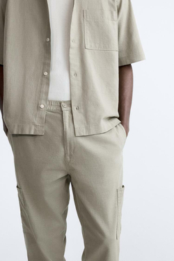 ZARA БРЮКИ КАРГО, СВЕТЛО-ЗЕЛЕНЫЙ