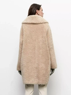 Шуба чебурашка тедди, бежевая, Северина