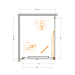 Душевой уголок Cezares LUX-AH-FS-1-80/100-C-GM, 80х100х195, профиль оружейная сталь, стекло прозрачное