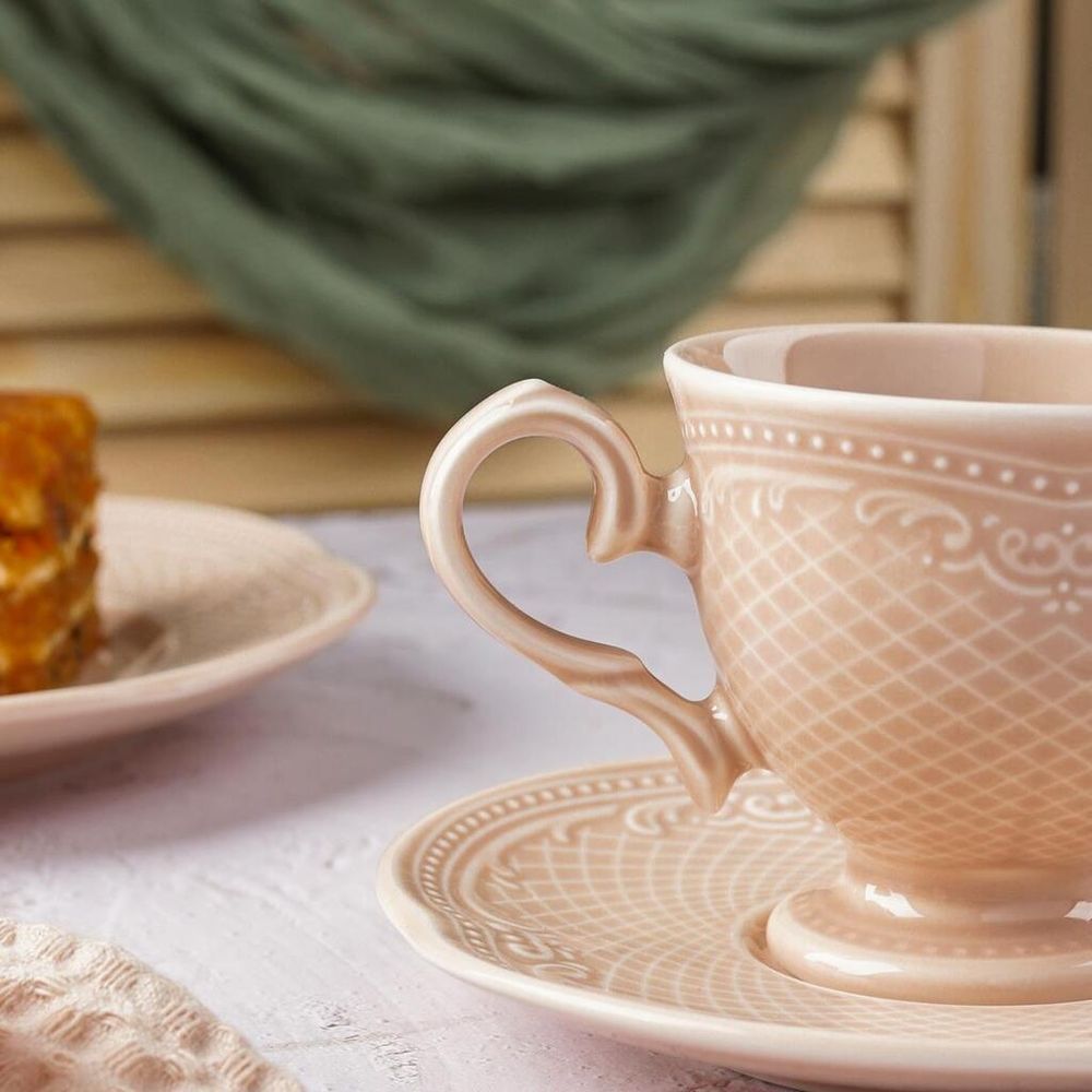 Кофейная пара 110 мл d 6,8 см h6,3 см Aristocrat Peach Tea Noble [6]